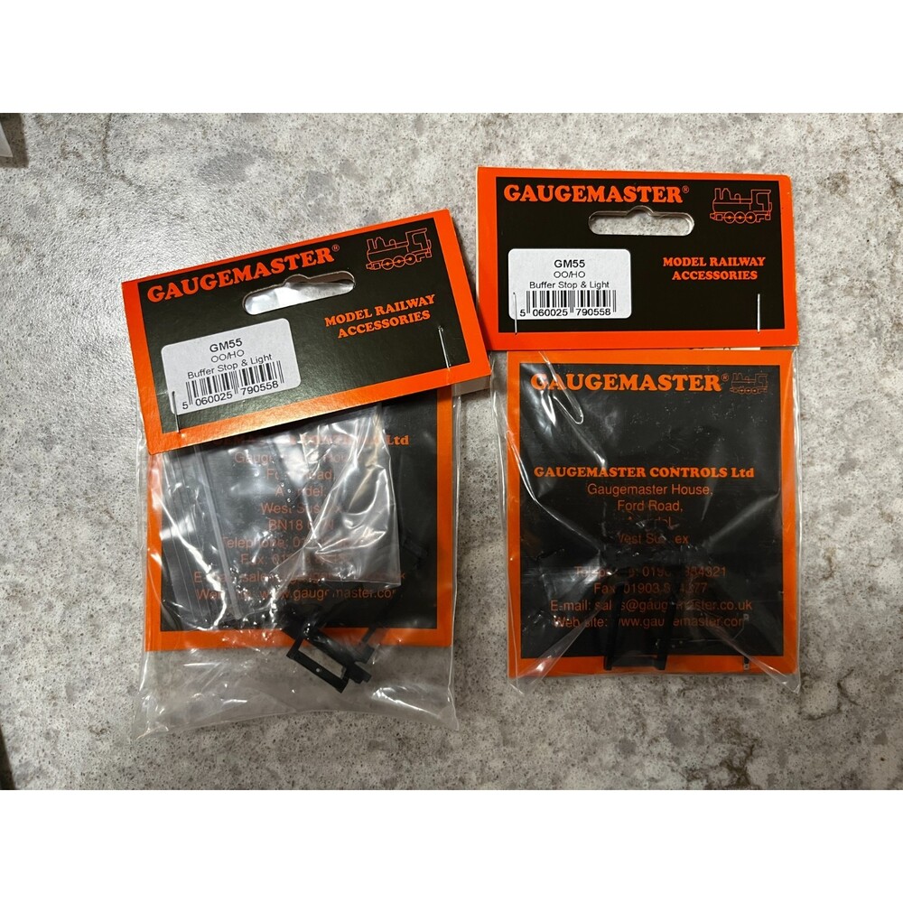 Gaugemaster GM55 OO Gauge Buffer Stop With Light lot of 2 NEW